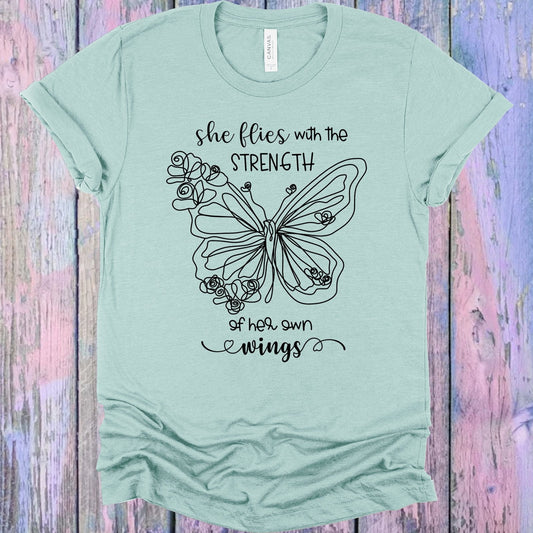 She Flies with the Strength of Her Own Wings Graphic Tee