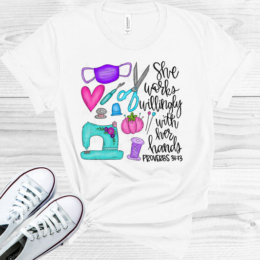 She Works Willingly with Her Hands - Mask Maker Graphic Tee