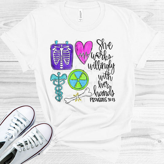 She Works Willingly with Her Hands - XRay Tech Graphic Tee