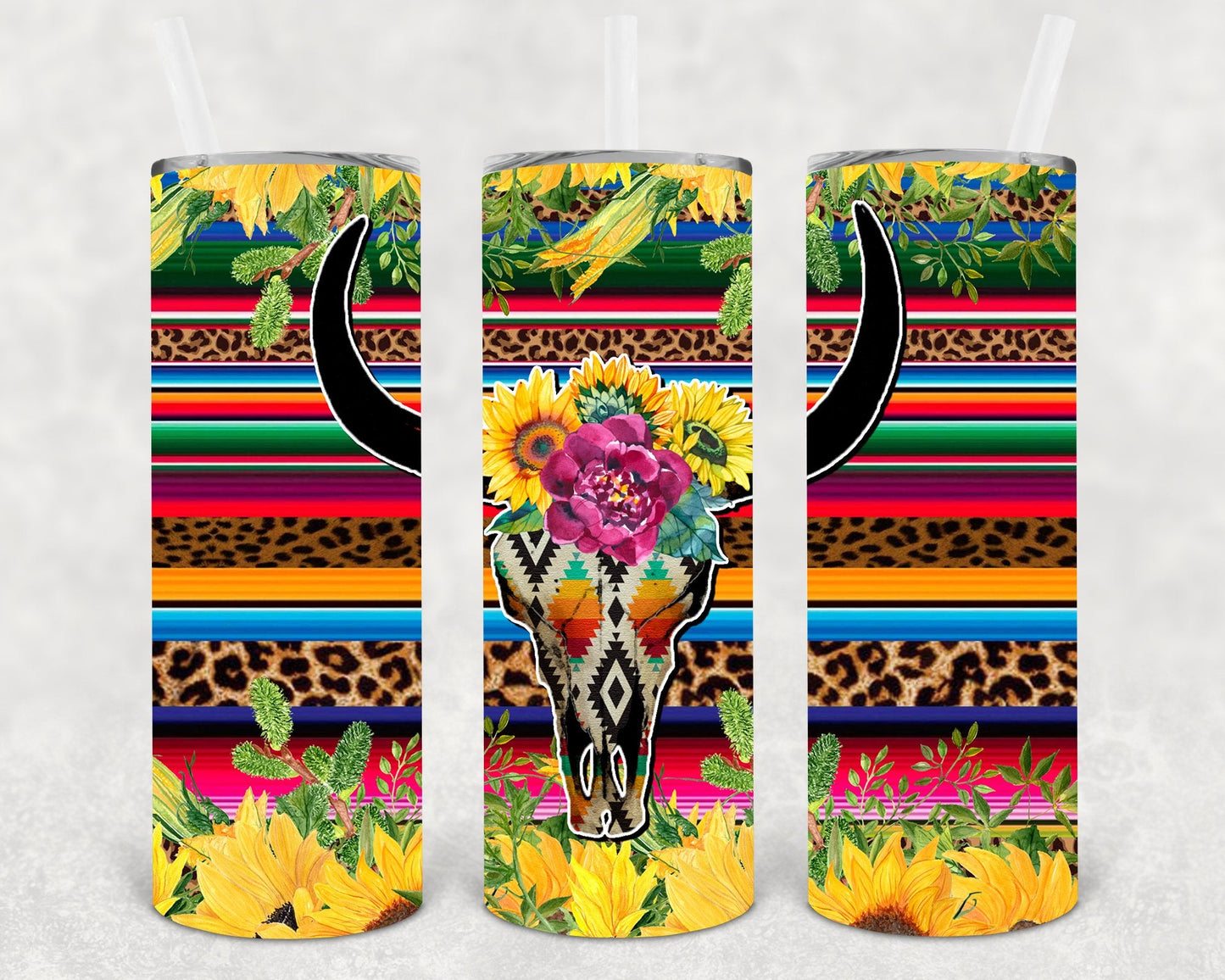 Skull 20 oz Skinny Tumbler