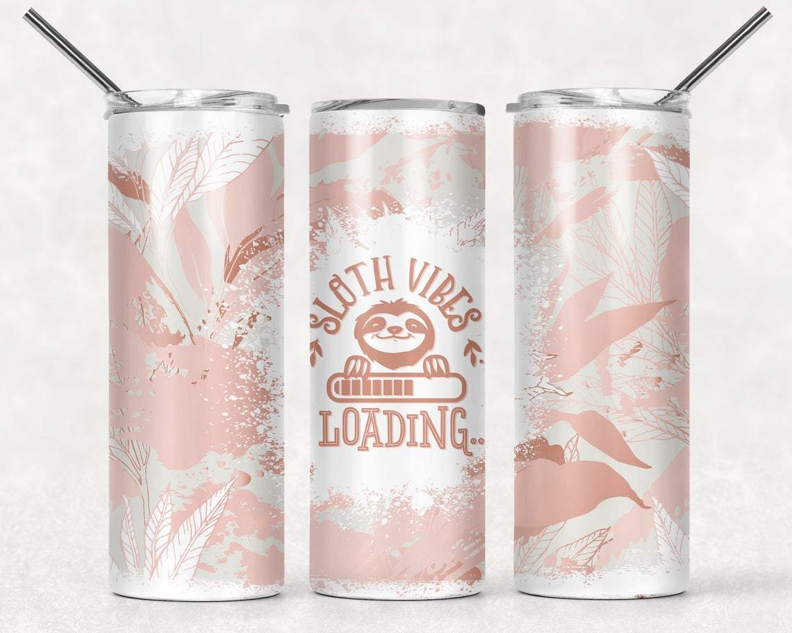 Sloth Vibes Loading 20 oz Skinny Tumbler