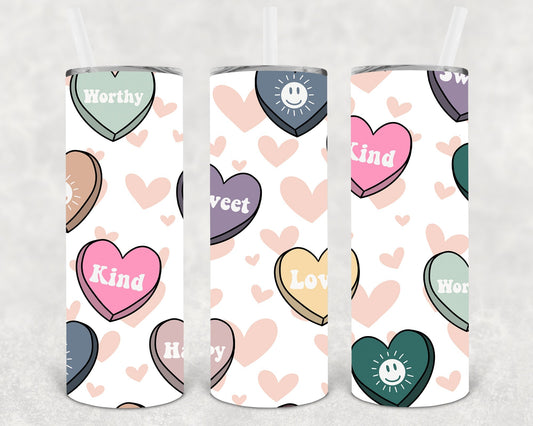 Happy Hearts 20 oz Skinny Tumbler