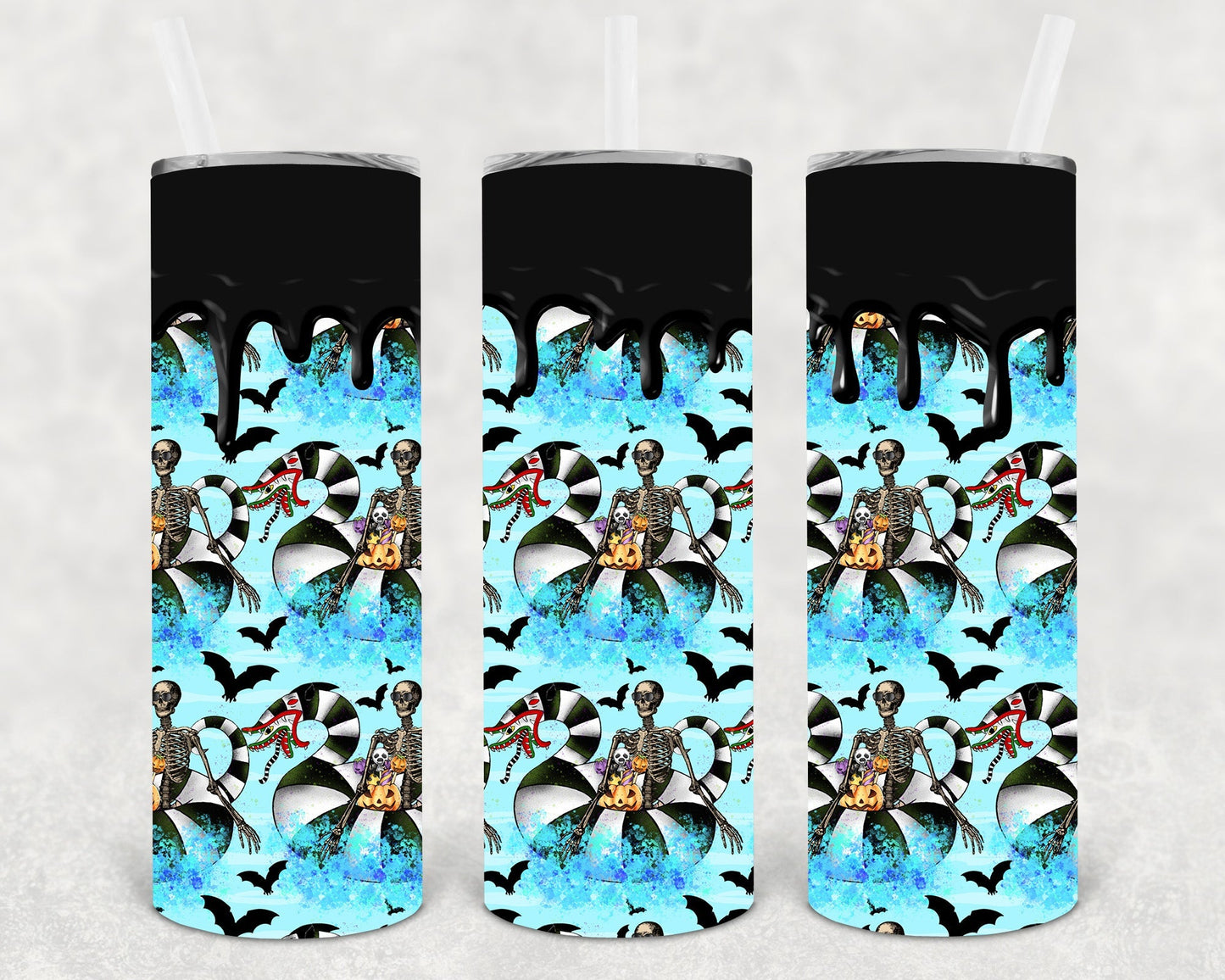 Summer Skeleton 20 oz Skinny Tumbler