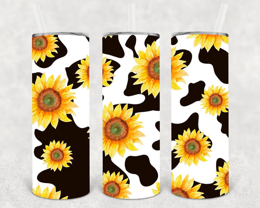 Sunflower Cow 20 oz Skinny Tumbler