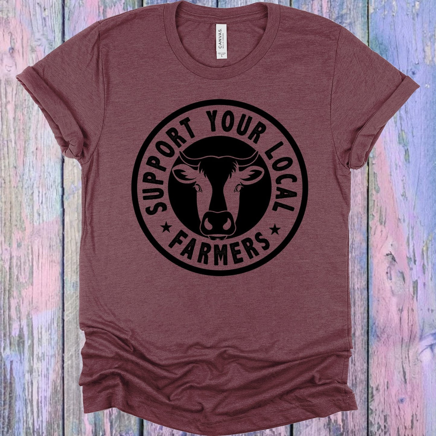 Support Your Local Farmers Cow Graphic Tee