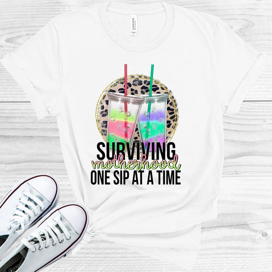 Surviving Motherhood One Sip at a Time Graphic Tee