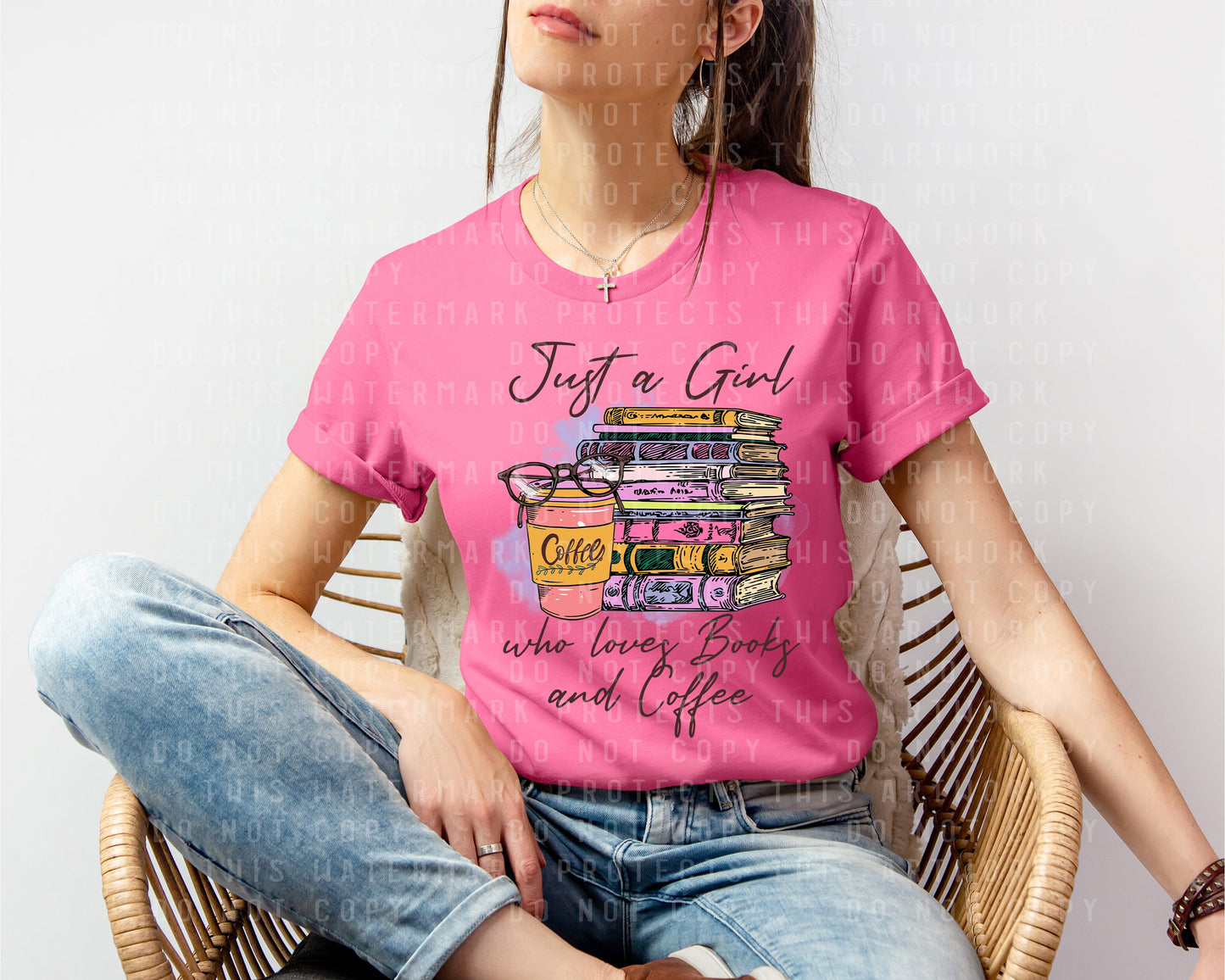 Just a Girl Who Loves Books and Coffee Graphic Tee