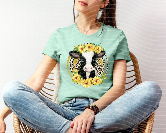 Sunflower Cow Graphic Tee