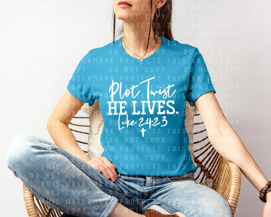 Plot Twist He Lives Graphic Tee