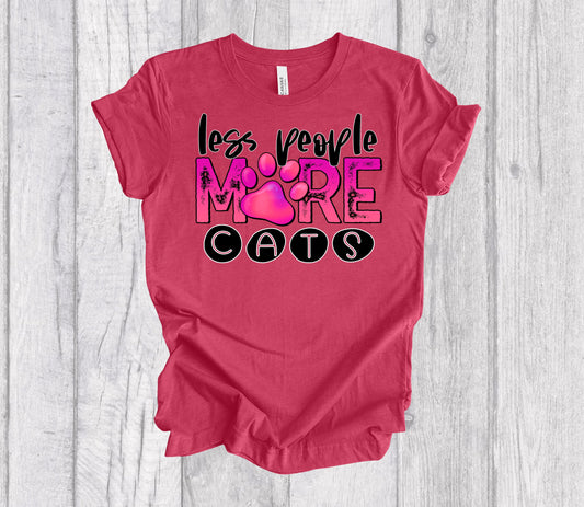 Less People More Cats Graphic Tee