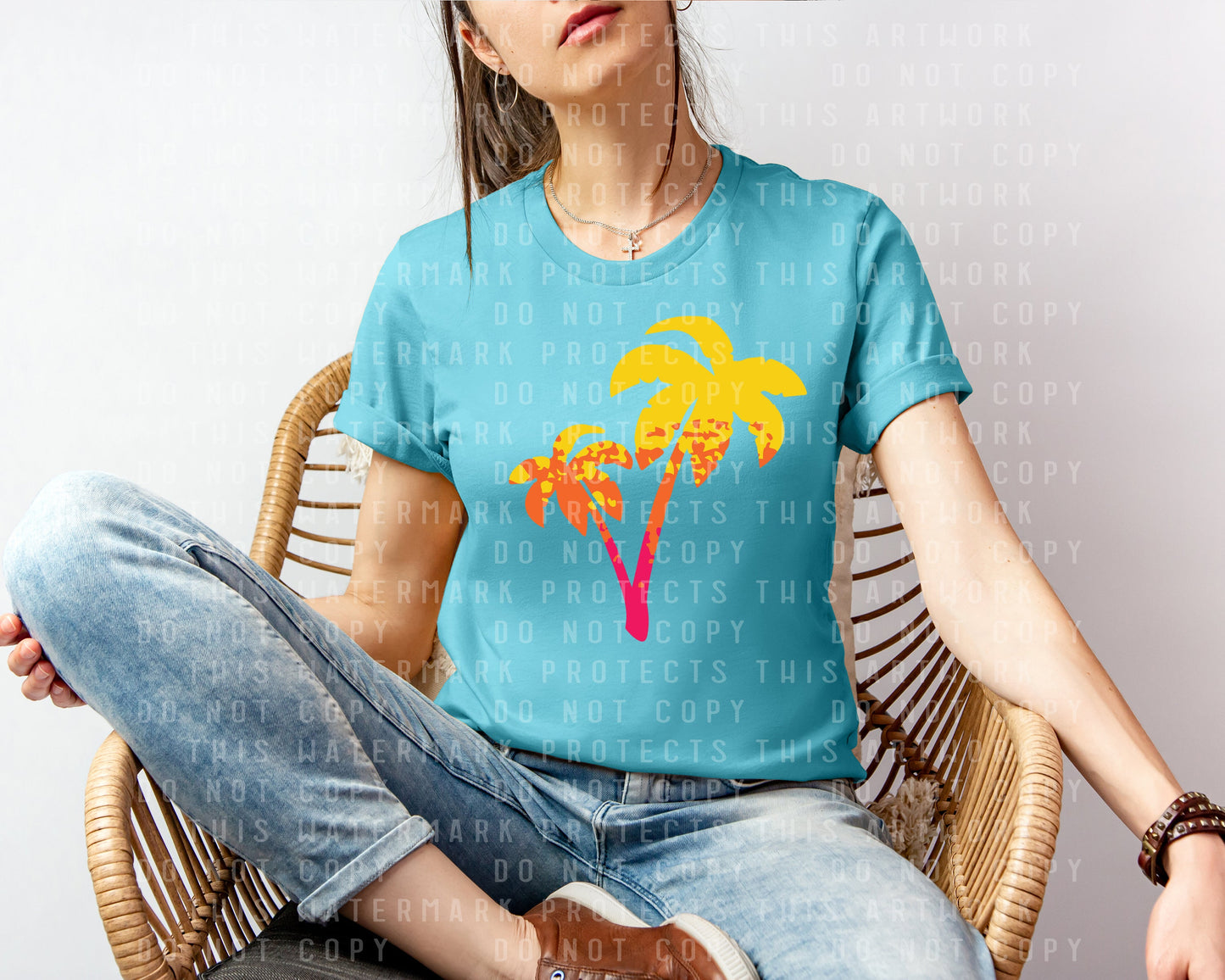 Ombre Palm Trees Graphic Tee