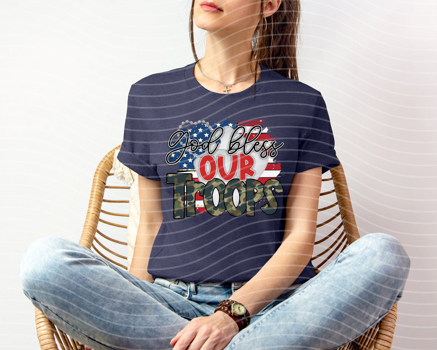 God Bless Our Troops Graphic Tee