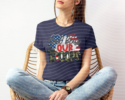 God Bless Our Troops Graphic Tee