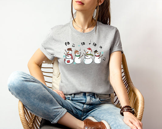 Fa La La La Snowmen Graphic Tee