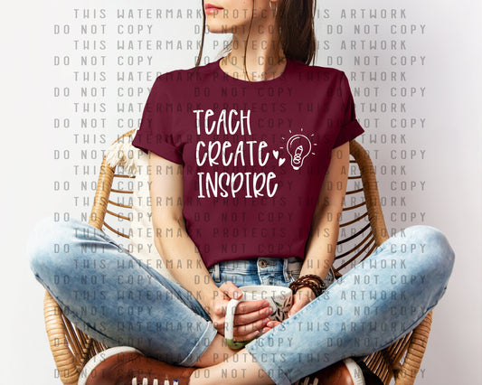 Teach Create Inspire Graphic Tee