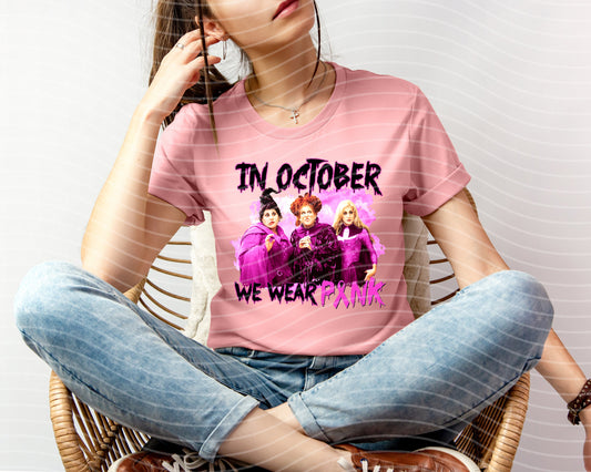 In October We Wear Pink Graphic Tee