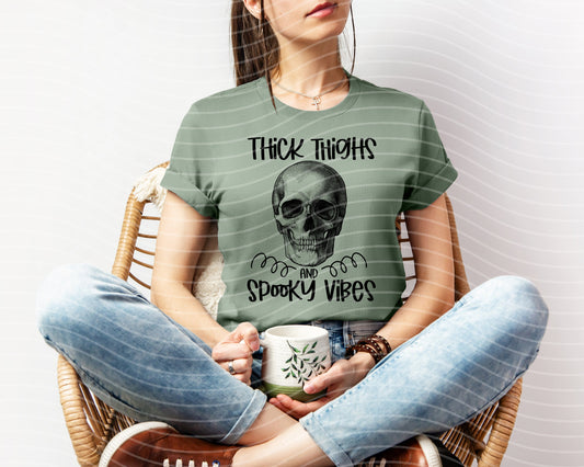 Thick Thighs and Spooky Vibes Graphic Tee