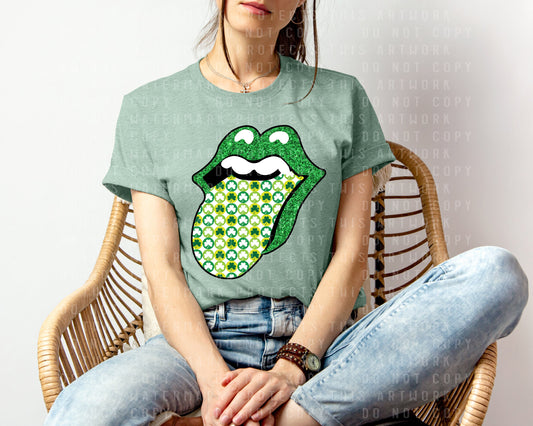 Shamrock Tongue St. Patrick's Day Graphic Tee