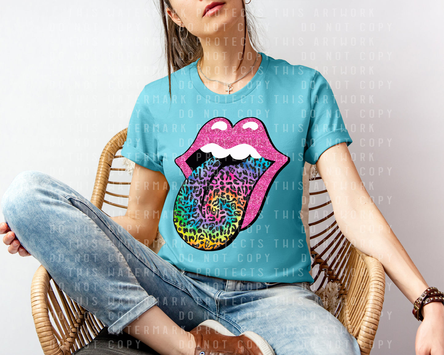 Rainbow Leopard Tongue Graphic Tee