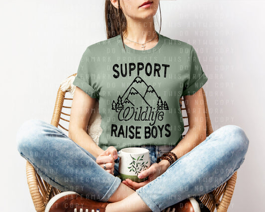 Support Wildlife Raise Boys Graphic Tee