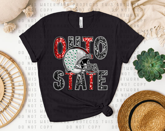 Ohio Faux Glitter Graphic Tee