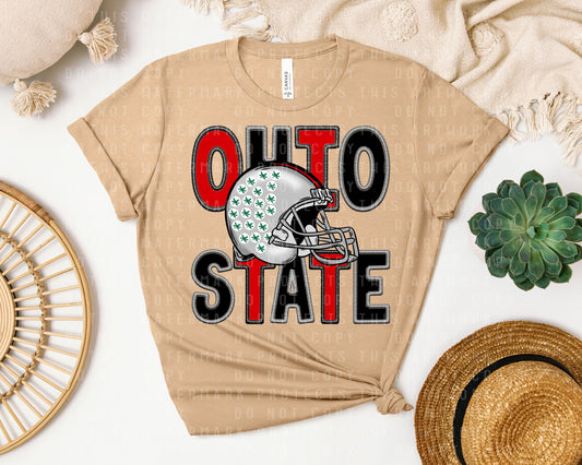 Ohio Faux Embroidery Graphic Tee