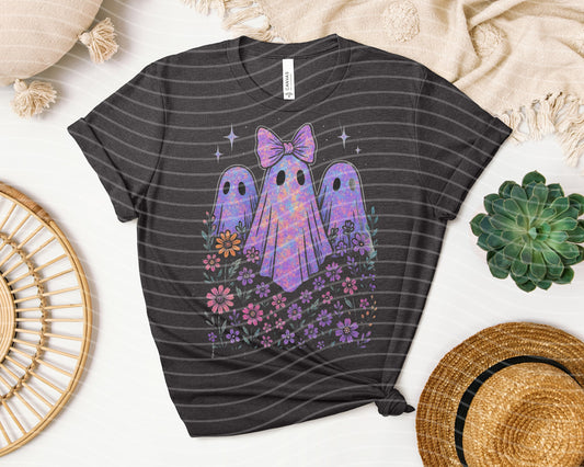 Iridescent Floral Ghosts Graphic Tee