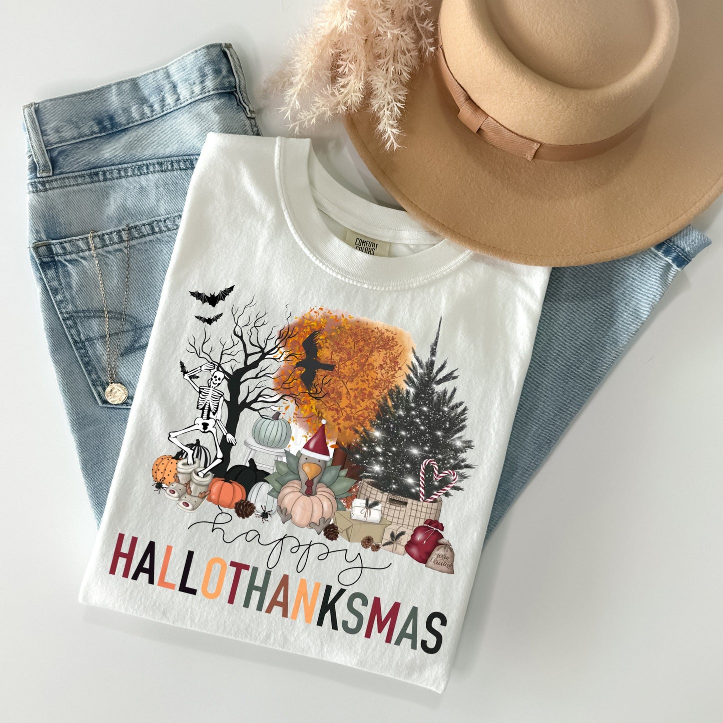 Happy HalloThanksMas Graphic Tee