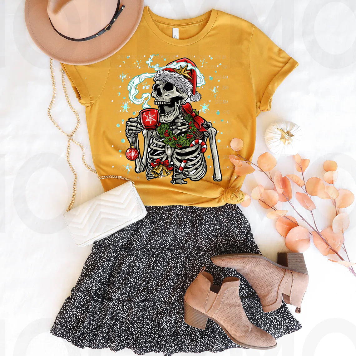 Santa Skeleton Graphic Tee
