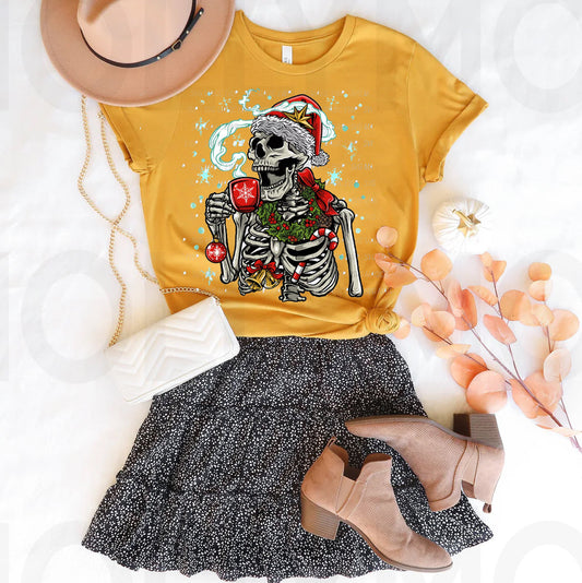 Santa Skeleton Graphic Tee