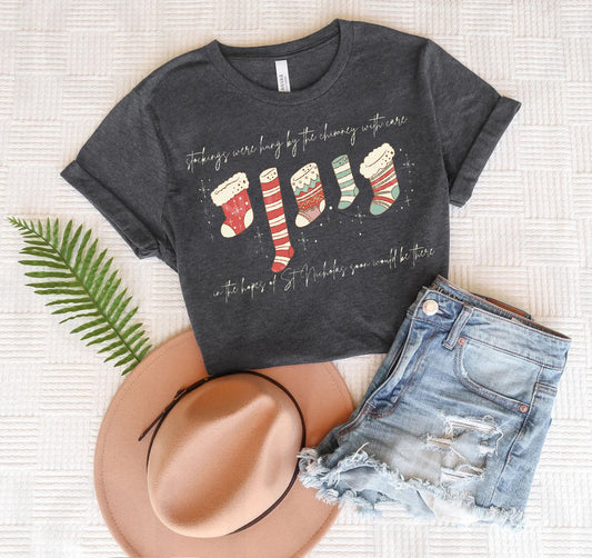 Stocking Were Hung by the Chimney with Care Graphic Tee