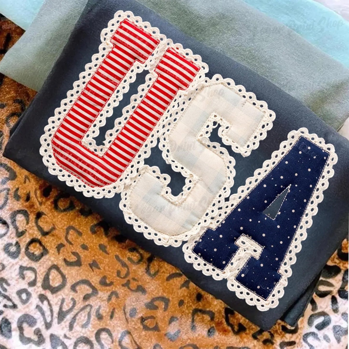 USA Faux Lace Graphic Tee