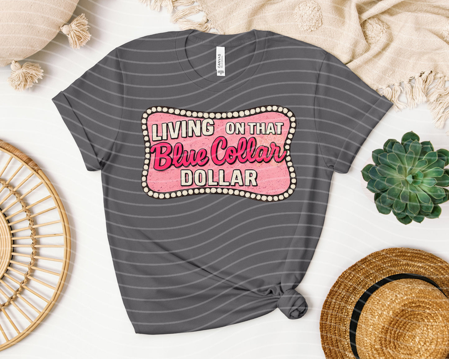 Livin on That Blue Collar Dollar Graphic Tee