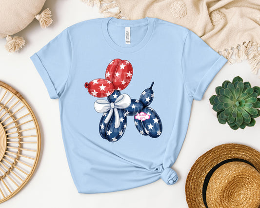 Patriotic Dog Balloon Graphic Tee
