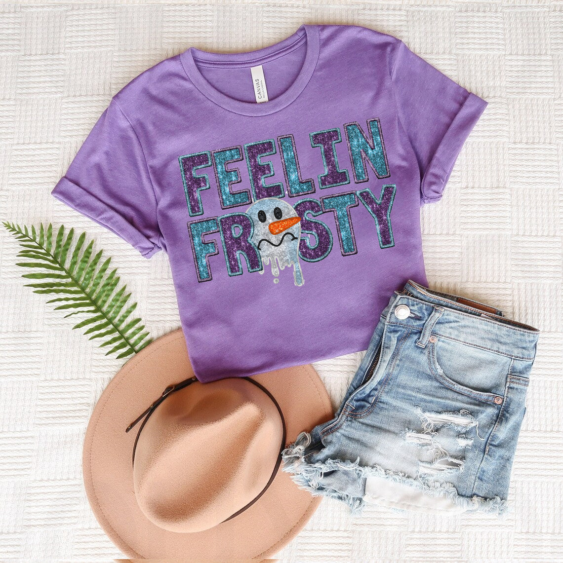 Feelin Frosty Faux Glitter Graphic Tee