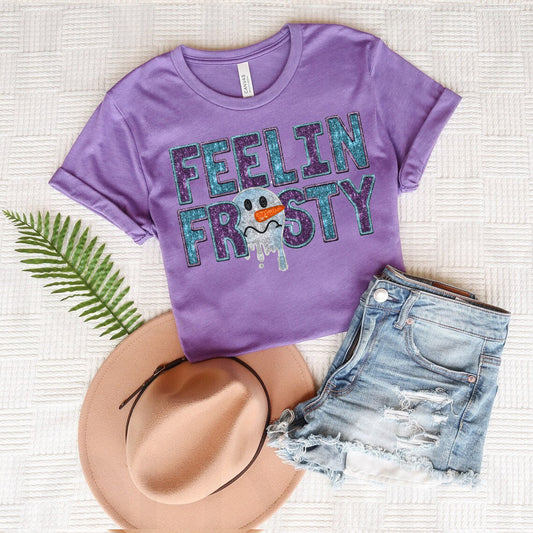 Feelin Frosty Faux Glitter Graphic Tee