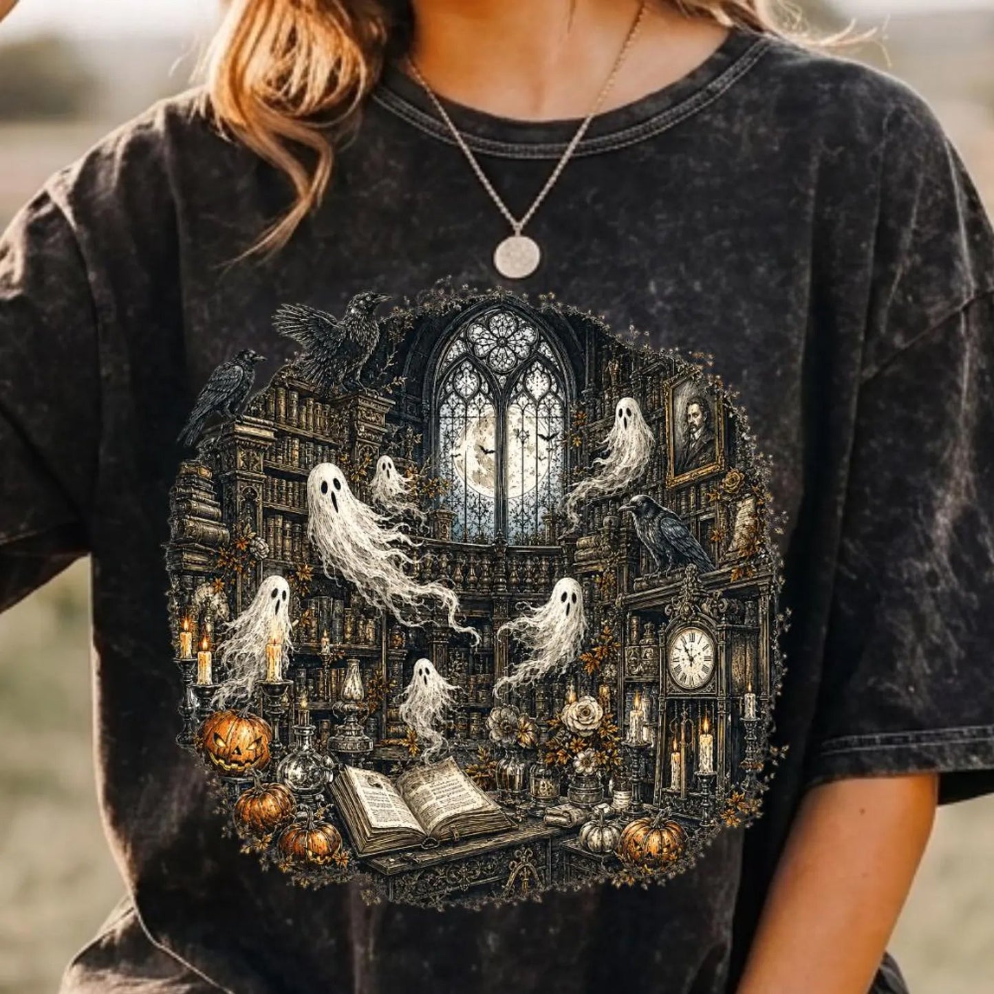 Library Ghosts Graphic Tee