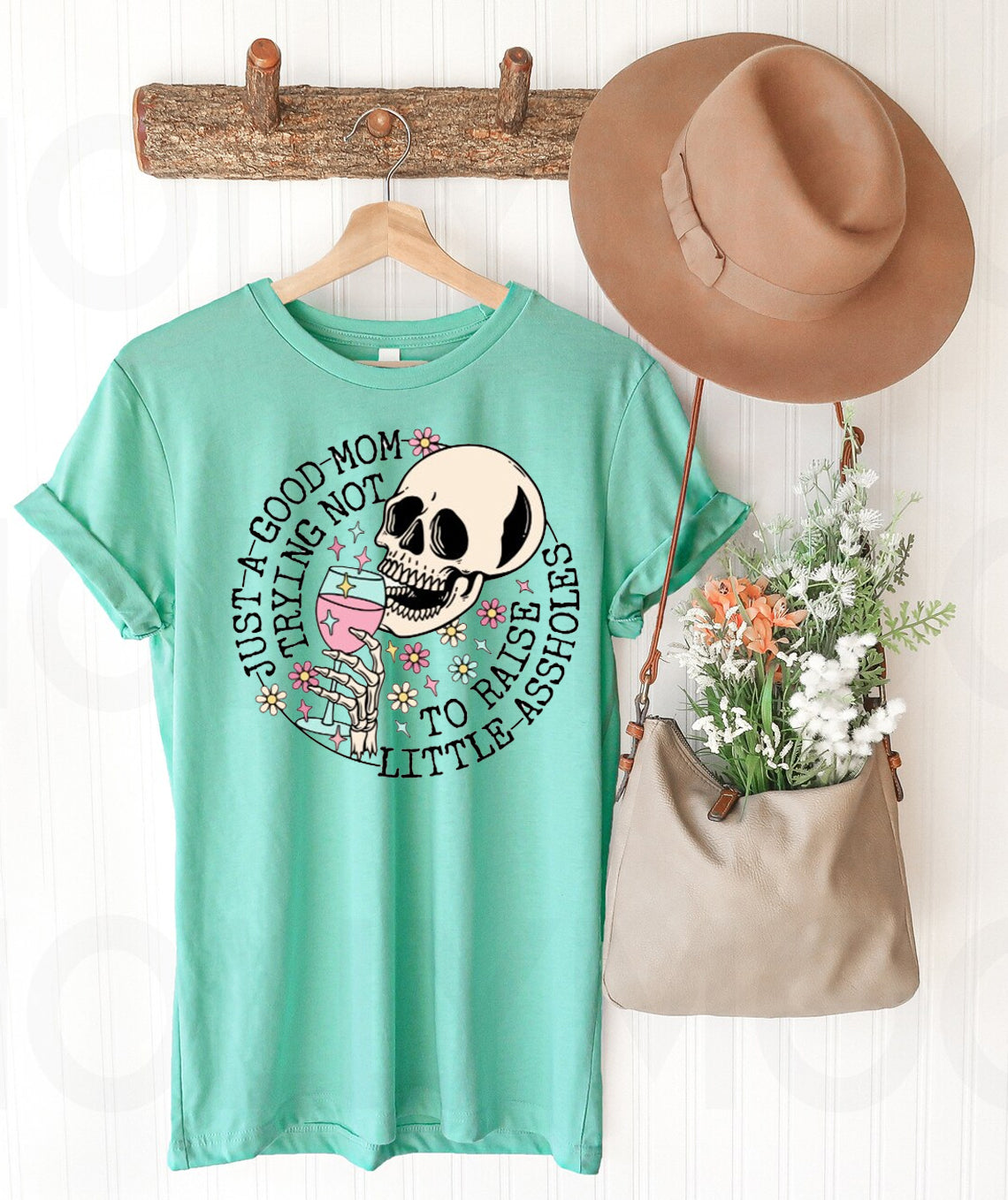 Just a Good Mom Trying Not to Raise Little A**holes Graphic Tee