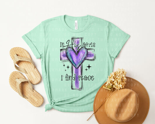 In His Arms I Found Peace Graphic Tee