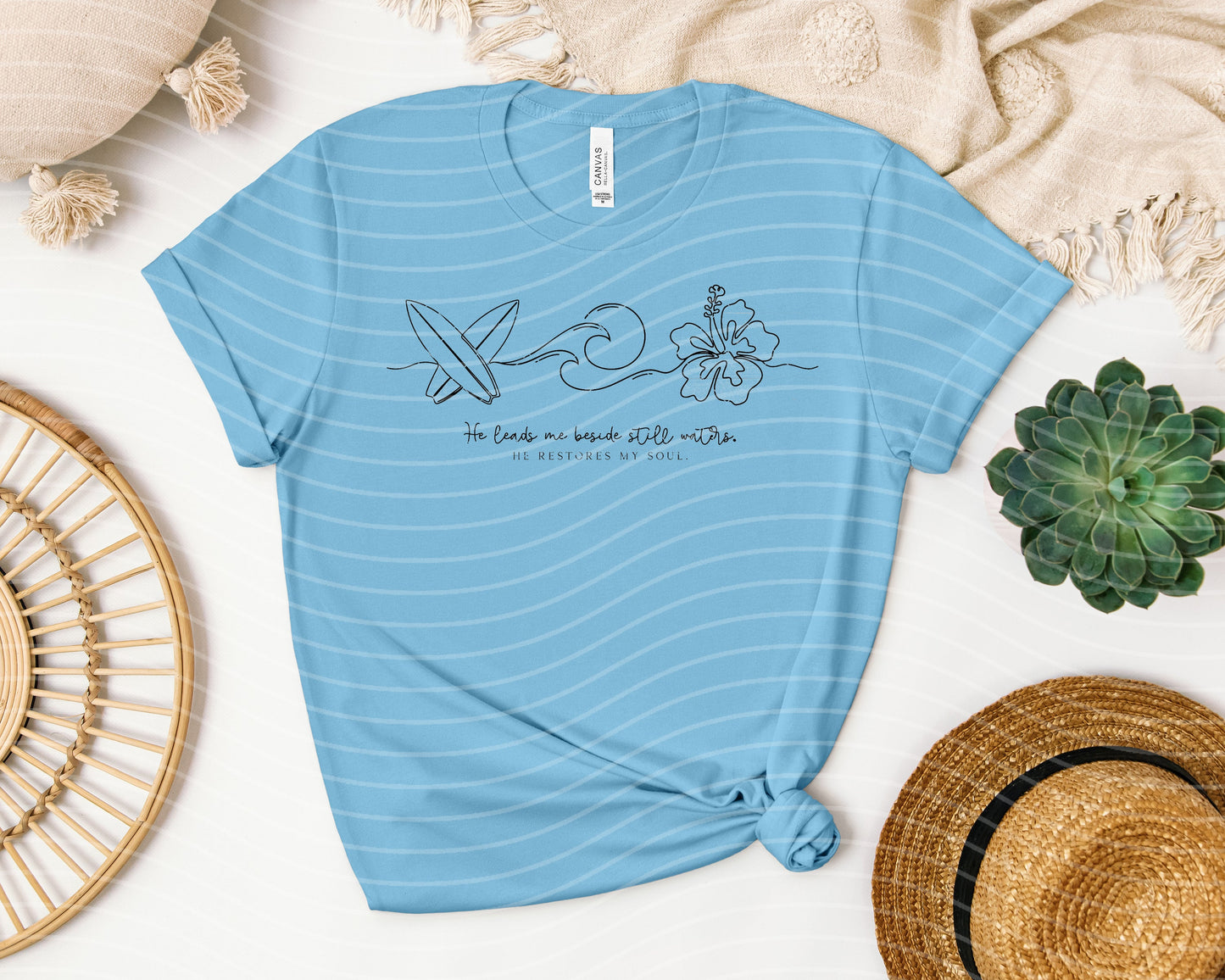 He Leads Me Beside Still Waters Graphic Tee