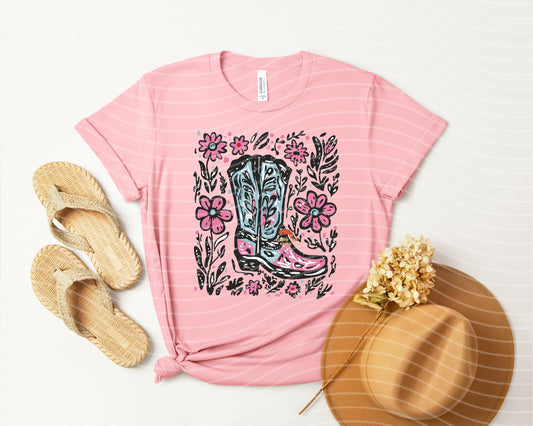 Floral Boots Graphic Tee