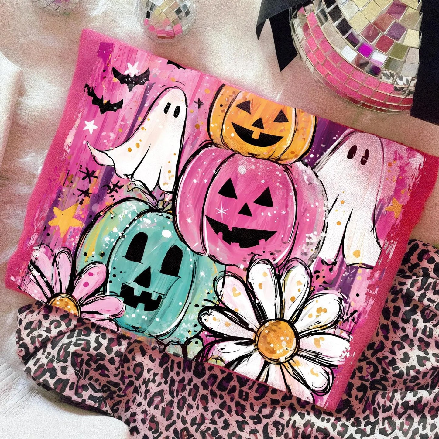 Painted Ghosts and Flowers Graphic Tee