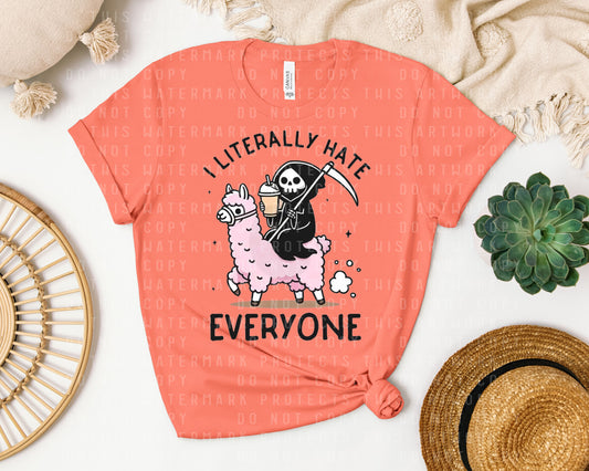 I Literally Hate Everyone Graphic Tee