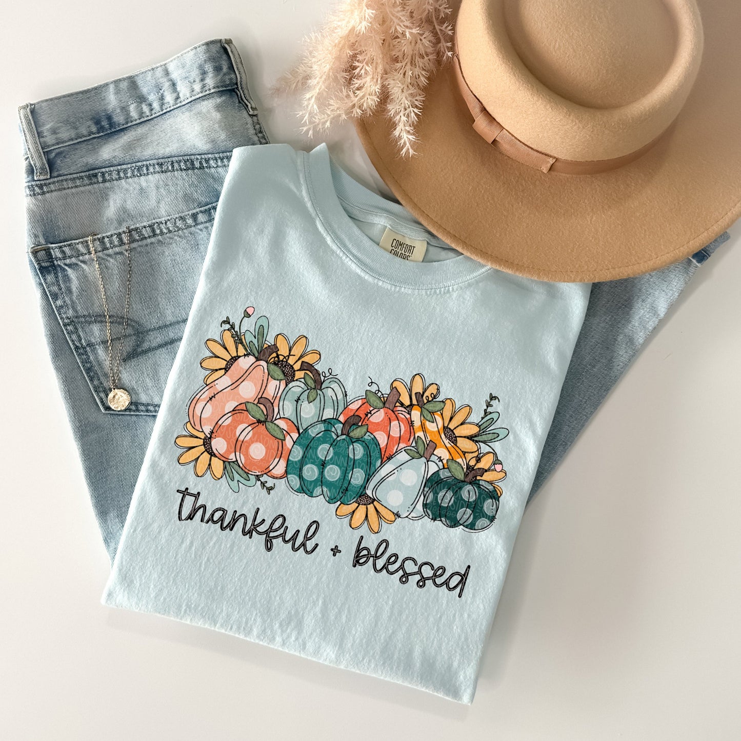 Thankful + Blessed Graphic Tee