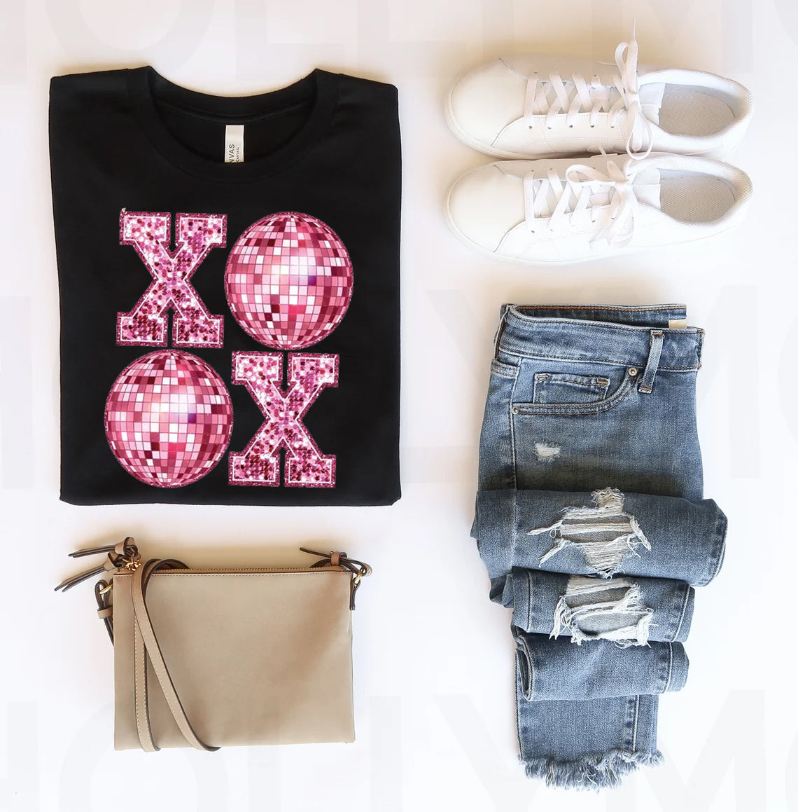 Faux Glitter XOXO Graphic Tee