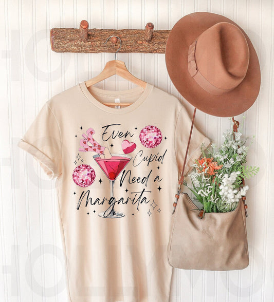 Even Cupid Need a Margarita Graphic Tee