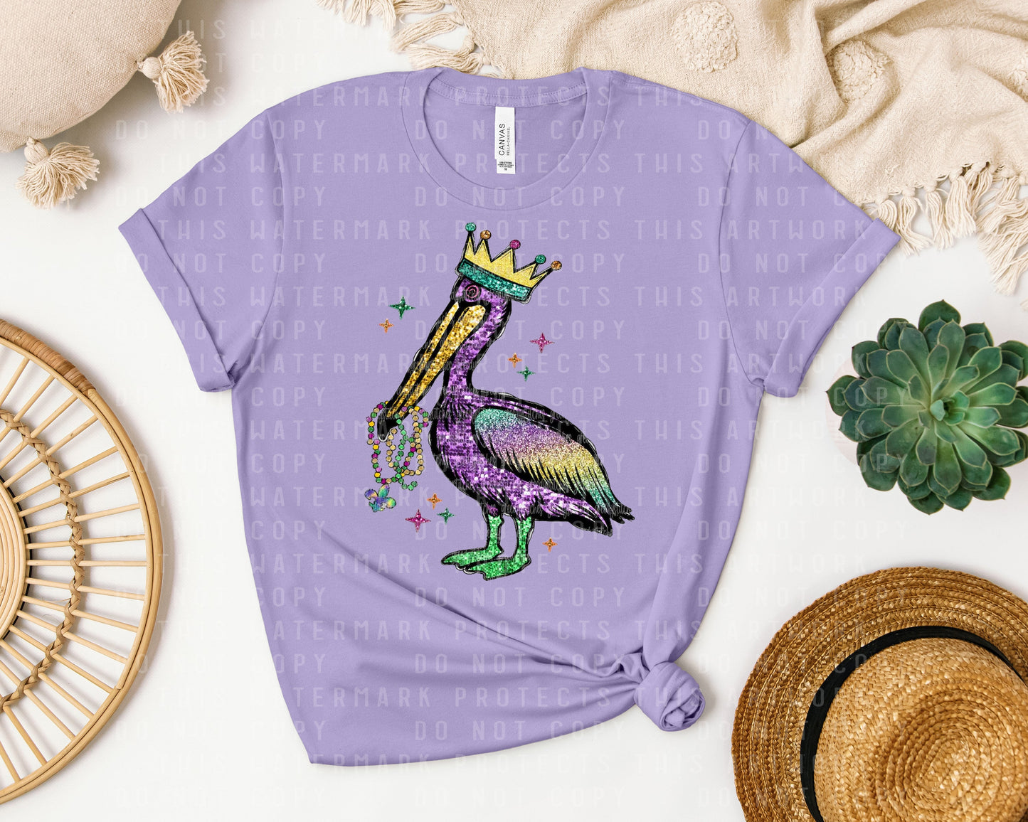 Mardi Gras Bird Graphic Tee