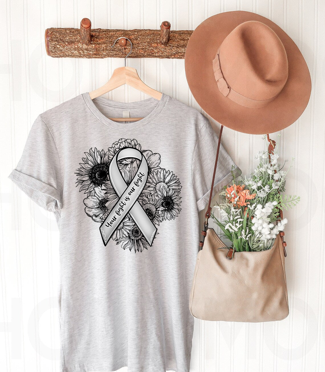 Your Fight is Our Fight (Grey Ribbon) Graphic Tee