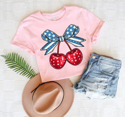 Patriotic Cherries Graphic Tee
