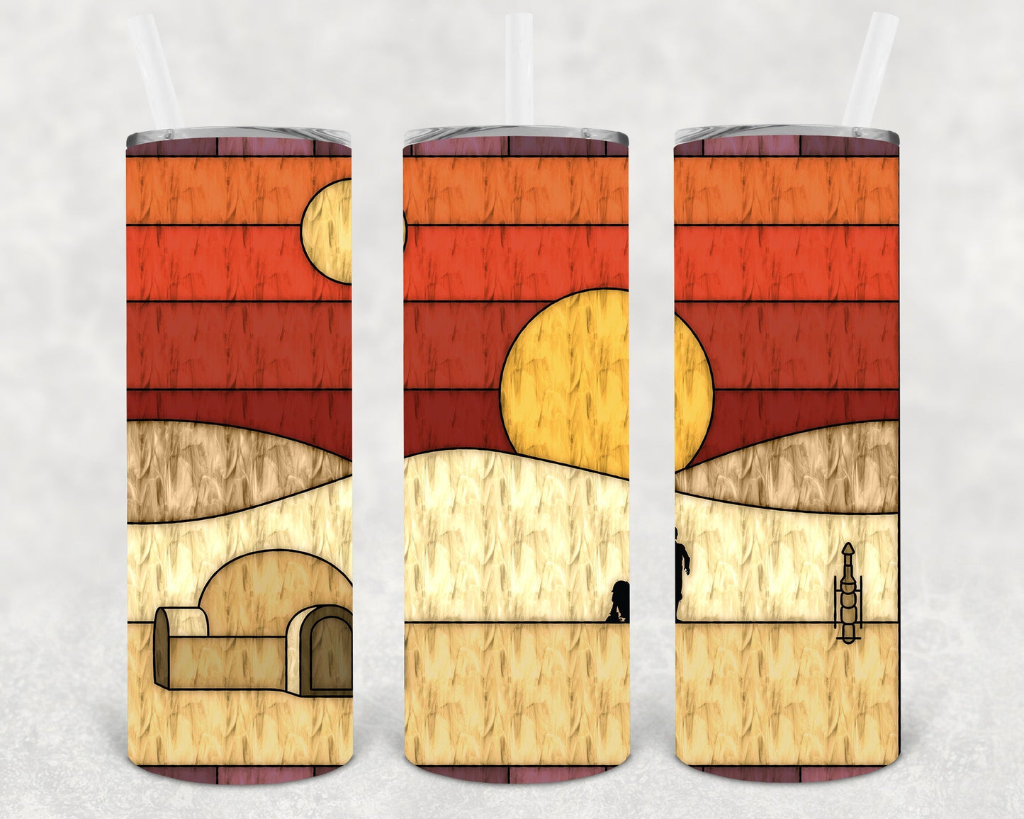 Tattooine Stained Glass 20 oz Skinny Tumbler